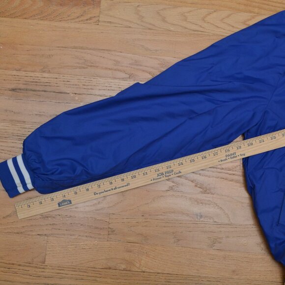 Vintage D.G. Sportswear Satin Nylon Blue Bomber Jacket Mens XL w/Logo USA - Picture 5 of 7